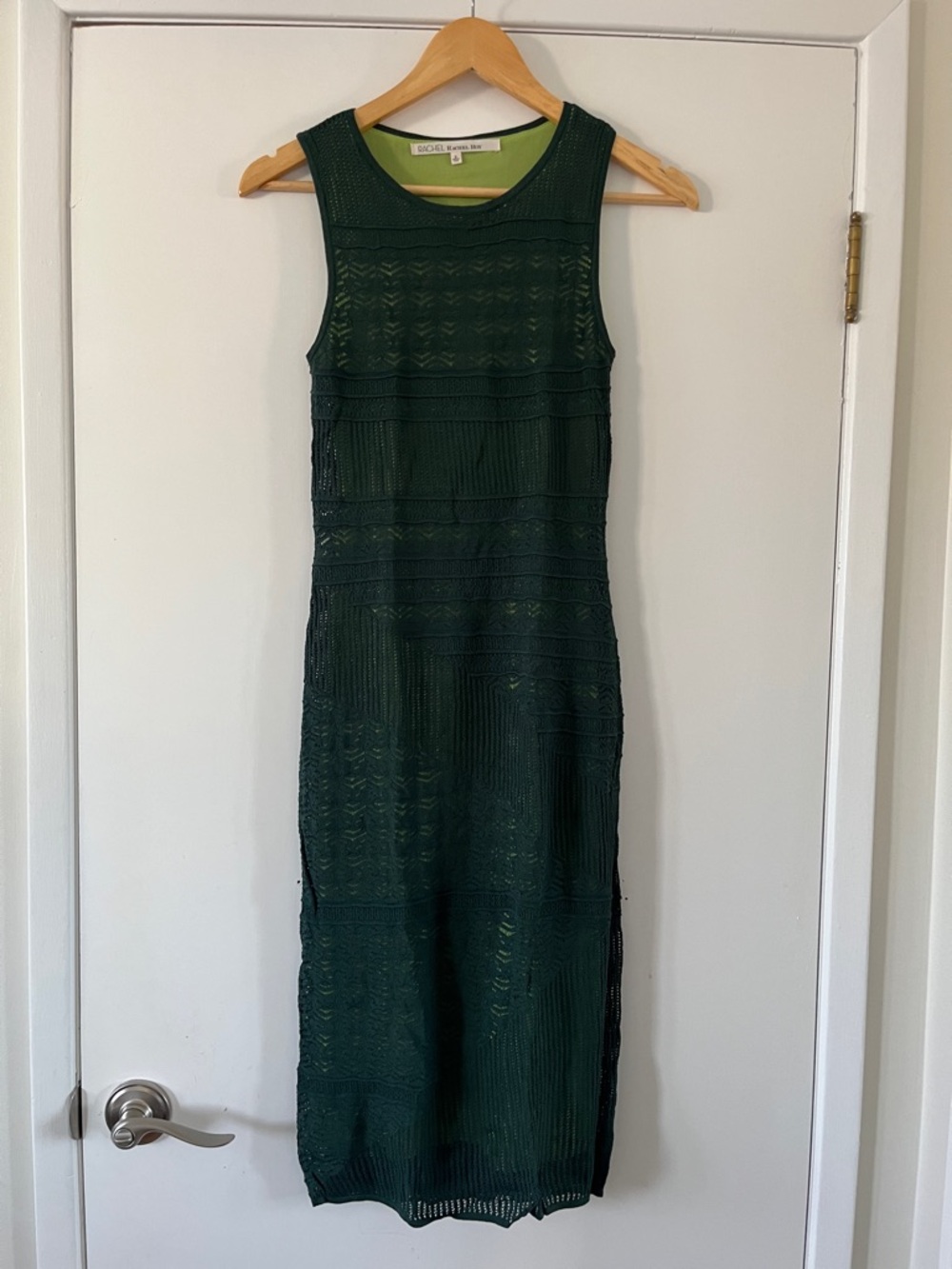 Rachel Roy Dark Green Sleeveless Sweater Midi Dress
